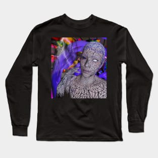 W3bHUMAN. Absorder into the net. 3D DIGITAL ART. TECHNO Long Sleeve T-Shirt